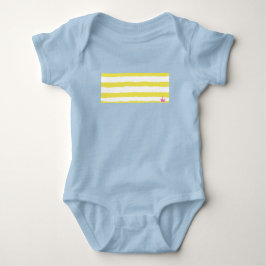 Yellow stripes and a pink crown t shirt