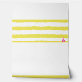 Yellow stripes and a pink crown Wallpaper