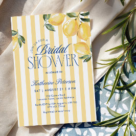 Yellow Stripes Lemon Bridal Shower Invitation Inbjudningar