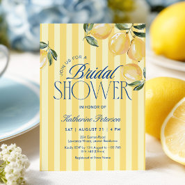 Yellow Stripes Lemon Bridal Shower Invitation Inbjudningar