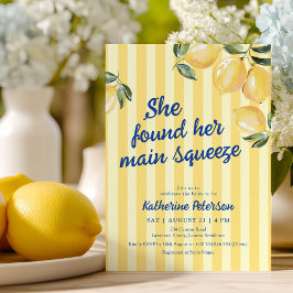 Yellow Stripes Lemon Bridal Shower Invitation Inbjudningar
