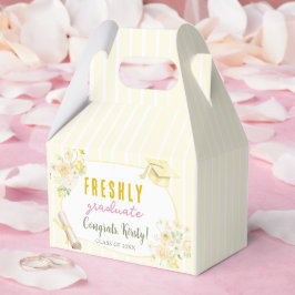 Yellow Stripes Lemons and Flowers Graduation Presentaskar