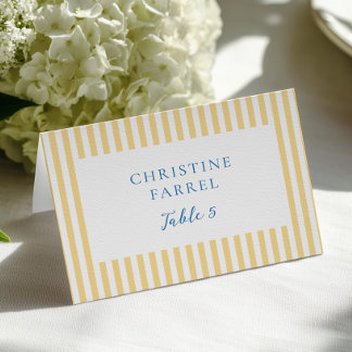 Yellow Stripes Place Cards Bordsnummer