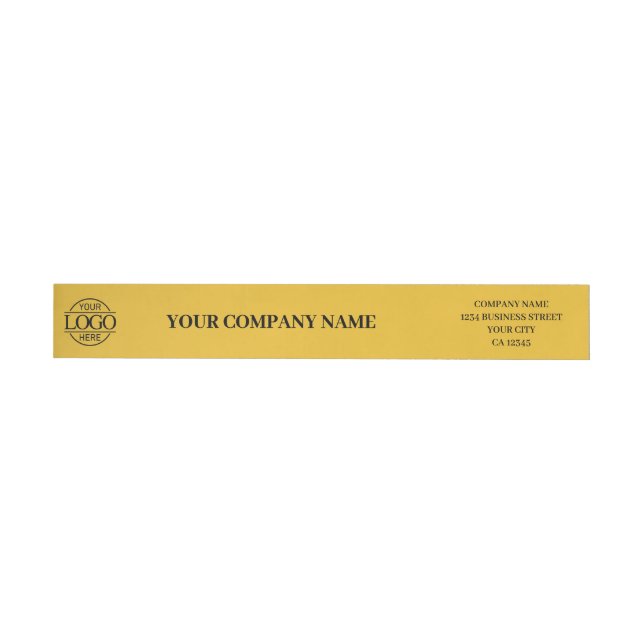 Yellow Stylish Elegant Branded Business Logo Etikettband (Individual)