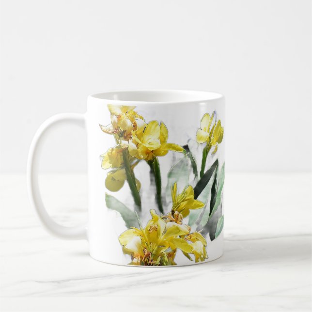 Yellow Summer Lillies Kaffemugg (Vänster)