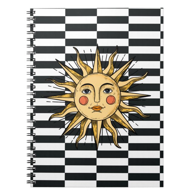 Yellow sun with a face anteckningsbok (Framsidan)