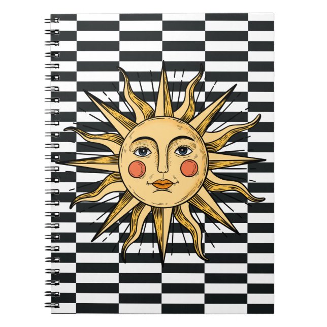 Yellow sun with a face anteckningsbok (Framsidan)