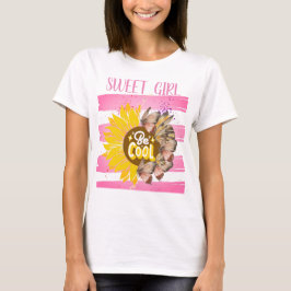 Yellow Sunflower trendy vibrant color paper art T Shirt