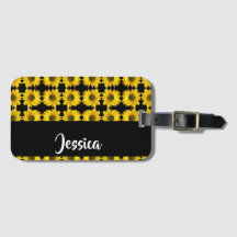 Yellow sunflowers on black