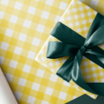 Yellow sunny checkered Gingham Plaid Presentpapper<br><div class="desc">This classic  white and yellow gingham  background holiday wrapping paper is fun for decorating,  crafting and is perfect for gifts and presents!

Click the "Customize it!" button to change the background color,  add text and more! 
Changeable BACKGROUND COLOR!!!
Do you need help? Please contact us through the store!</div>