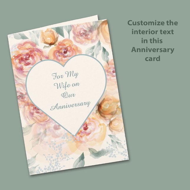 Yellow, Tangerine and Cream Roses Anniversary Card Helgkort (Skapare uppladdad)