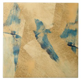 Yellow Teal Textured Ceramic Tile Kakelplatta