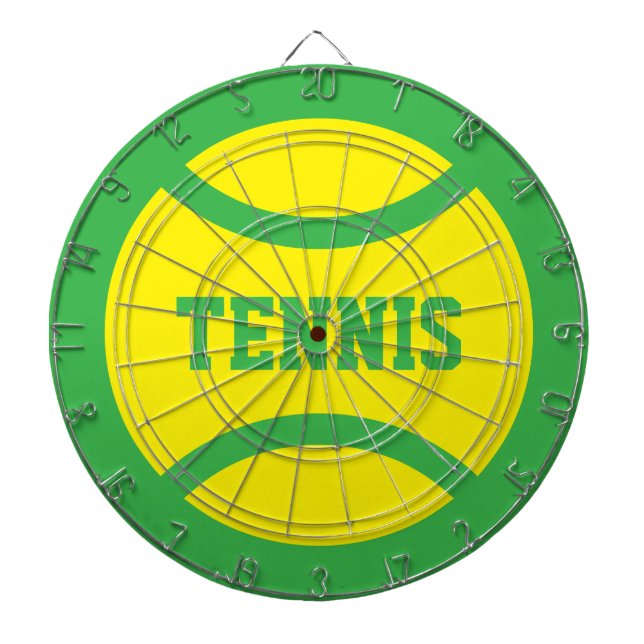 Yellow tennis ball dartboard game darttavla (Framsidan)