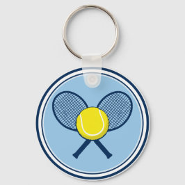 Yellow Tennis Ball Racket Keychain Nyckelring