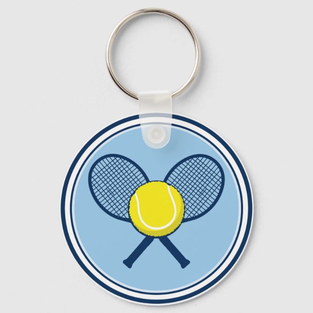 Yellow Tennis Ball Racket Keychain Nyckelring (Framsida)