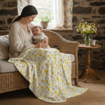 Yellow Watercolor Wildflower Pattern 