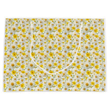 Yellow Watercolor Wildflowers Pattern 