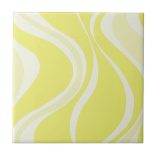 Yellow Waves Tile Kakelplatta