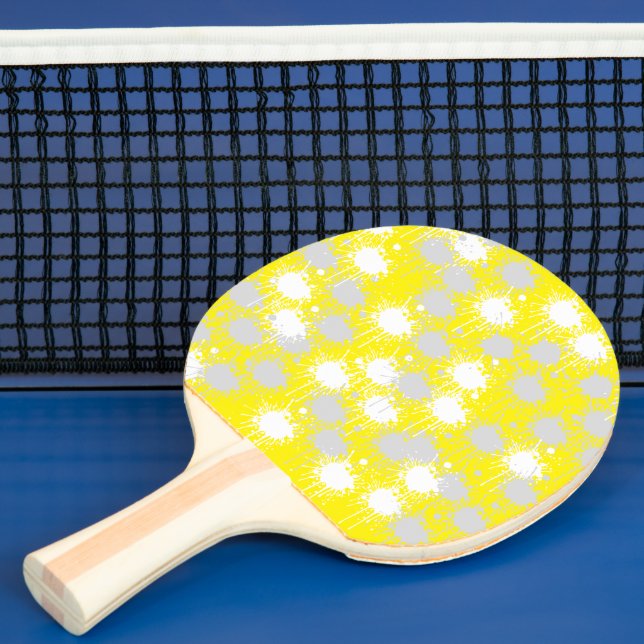 Yellow, White Silver Blush Abstract  Pingisracket (Insitu)