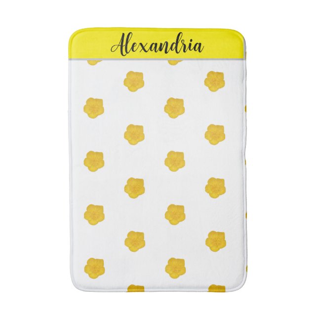 Yellow Wildflower customizable  Photo Bath Mat Badrumsmatta (Framsidan (Vertikal))