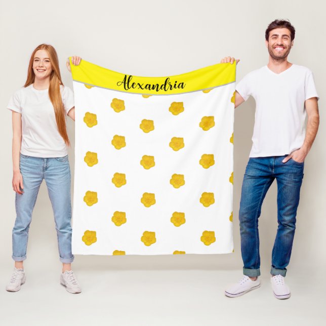 Yellow Wildflower customizable  Photo Fleece blank (På plats)