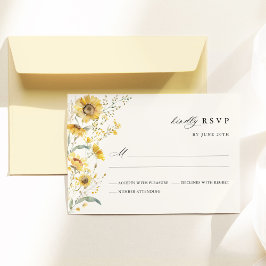 Yellow Wildflower Sunflower Wedding OSA Kort