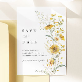 Yellow Wildflower Sunflower Wedding Spara Datumet