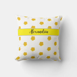 Yellow Wildflower Throw Pillow Personalized Kudde