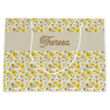 Yellow Wildflowers Pattern Monogram Name