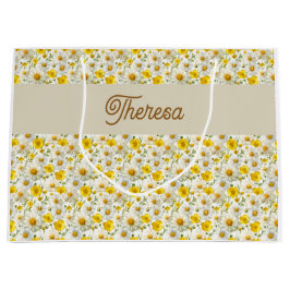 Yellow Wildflowers Pattern Monogram Name