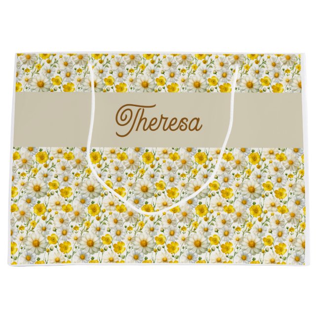 Yellow Wildflowers Pattern Monogram Name (Framsidan)