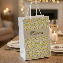 Yellow Wildflowers Pattern Monogram Name