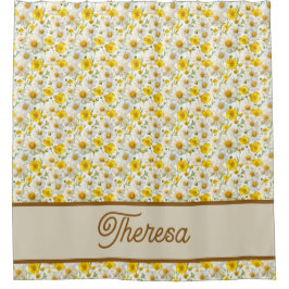 Yellow Wildflowers Pattern Monogram Name