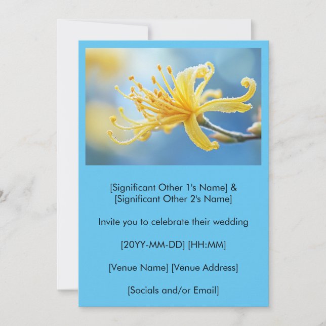 Yellow Witchhazel Wedding Invitation Inbjudningar (Framsida)