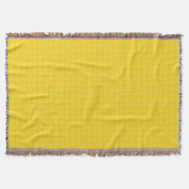 Yellow woven blanket displayed horizontally  filt