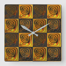 Yellowaktiga kvadrater och cirklar i rostatisk mos