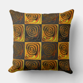 Yellowaktiga kvadrater och cirklar i rostatisk mos kudde