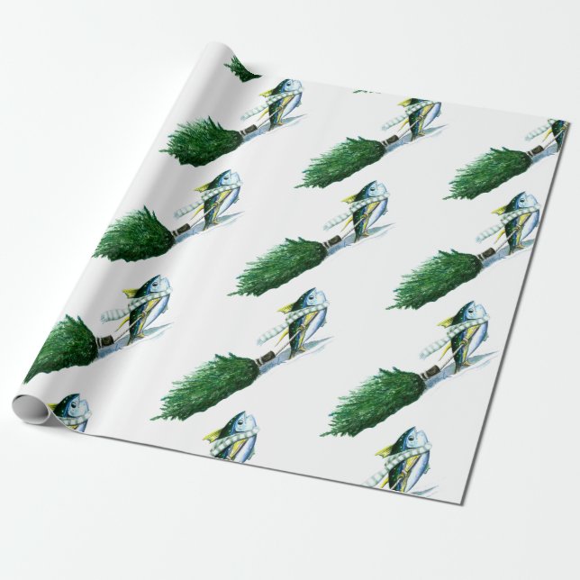 Yellowfin Tuna Christmas Tree Presentpapper (Utrullad)