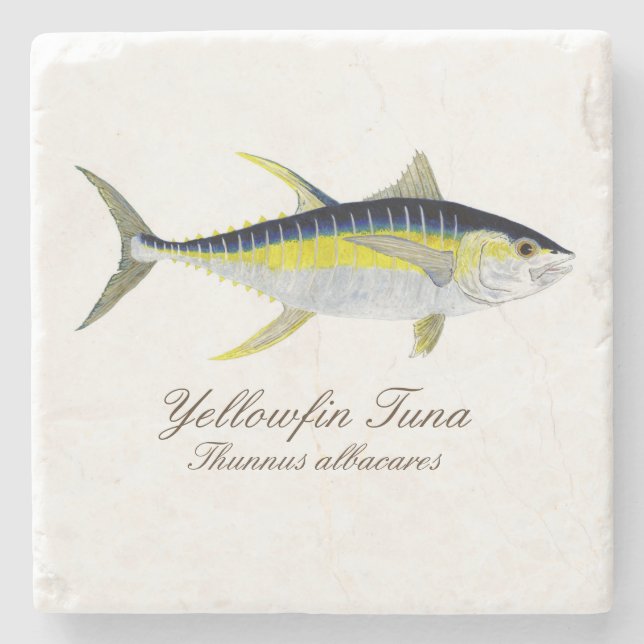 Yellowfintonfiskkustfartyg Underlägg Sten (Framsidan)