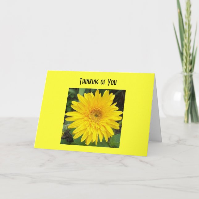 yellowgerberdaisy tänkande av dig kort (Framsida)