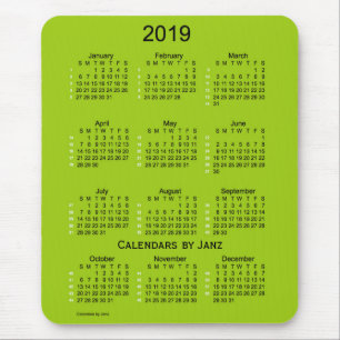 Yellowgreen 52 vecka 2019 kalender vid Janz Musmatta