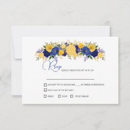 Yellowish Guld Blommigt Bouquet Bröllop OSA Kort