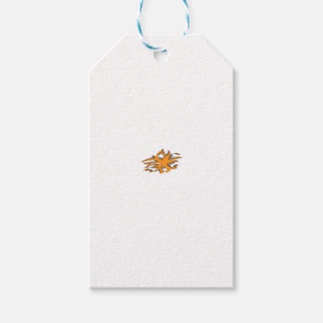 Yellowish Orange, Orangy Gult dekorativ Presentetikett (Framsidan)