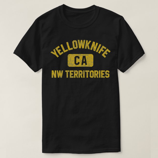 YellowkniCanada CA Gym Stil Distress Amber P T Shirt (Design framsida)