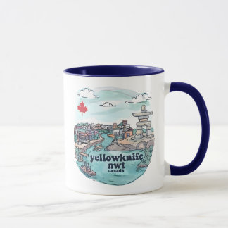 Yellowknife NWT Kanada Söt Pastell Siluett  Mugg