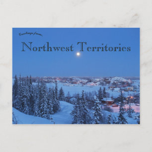 Yellowkniv Northwest Territories Kanada i natt Vykort