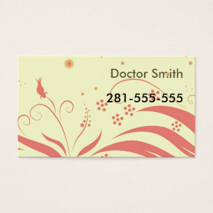 yellowpinkpattern doktorsmed, 281-555-555 visitkort