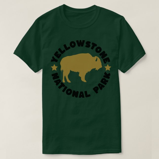 YellowsStone National Park Buffalo TShirt T Shirt (Design framsida)