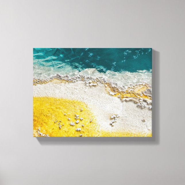 Yellowstone Abstrakt i Teal och Gul Canvastryck (Framsida)
