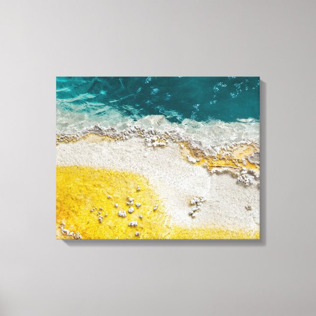 Yellowstone-Abstrakt i Teal och Gult Canvastryck (Framsida)